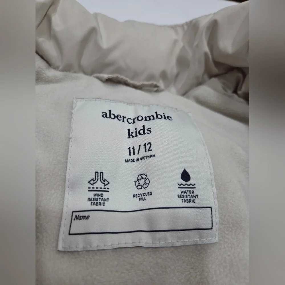 Abercrombie Kids Kids Puffer Vest Sz.11/12 Ivory Color